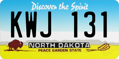 ND license plate KWJ131