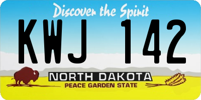 ND license plate KWJ142