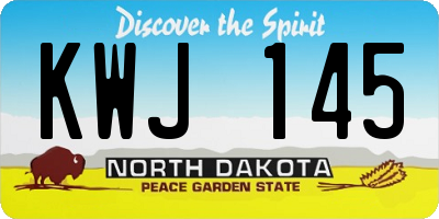 ND license plate KWJ145