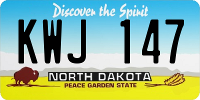 ND license plate KWJ147