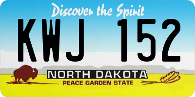 ND license plate KWJ152