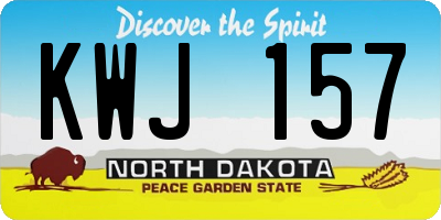 ND license plate KWJ157