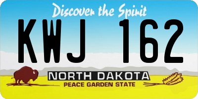 ND license plate KWJ162