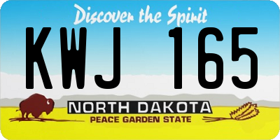 ND license plate KWJ165