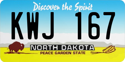ND license plate KWJ167
