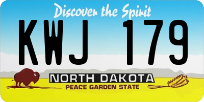 ND license plate KWJ179