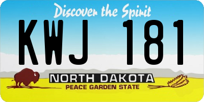 ND license plate KWJ181