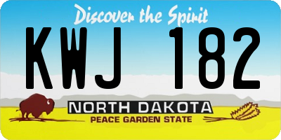 ND license plate KWJ182