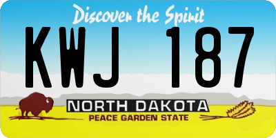 ND license plate KWJ187