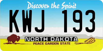 ND license plate KWJ193