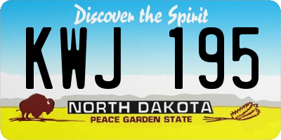 ND license plate KWJ195