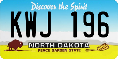 ND license plate KWJ196