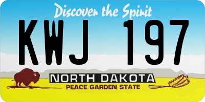 ND license plate KWJ197