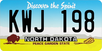 ND license plate KWJ198