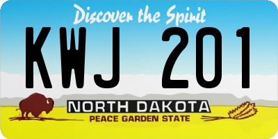 ND license plate KWJ201
