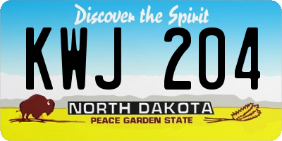 ND license plate KWJ204