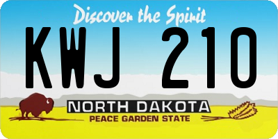 ND license plate KWJ210