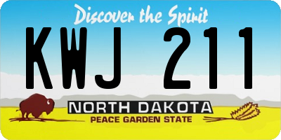 ND license plate KWJ211