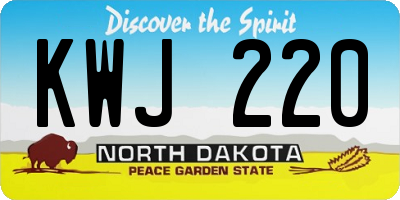 ND license plate KWJ220