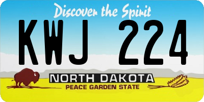 ND license plate KWJ224