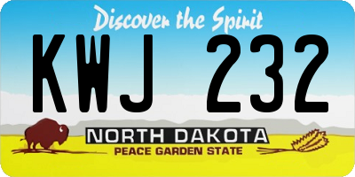 ND license plate KWJ232