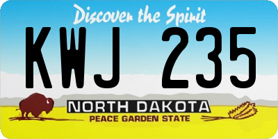 ND license plate KWJ235