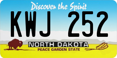 ND license plate KWJ252