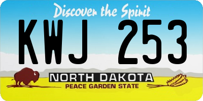 ND license plate KWJ253