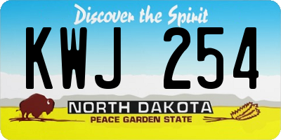 ND license plate KWJ254