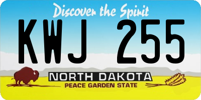 ND license plate KWJ255