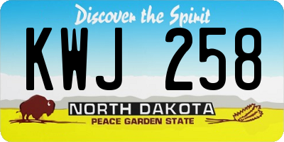 ND license plate KWJ258