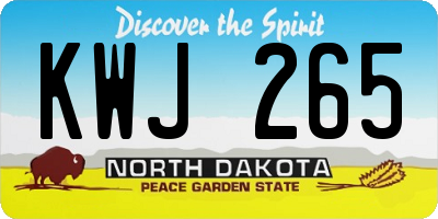 ND license plate KWJ265