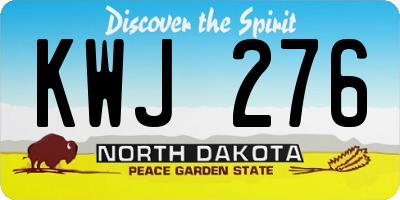 ND license plate KWJ276