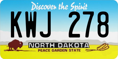 ND license plate KWJ278