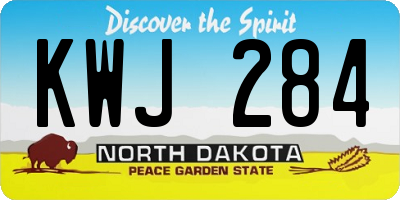 ND license plate KWJ284
