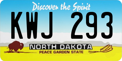 ND license plate KWJ293