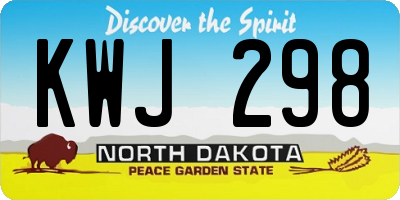 ND license plate KWJ298