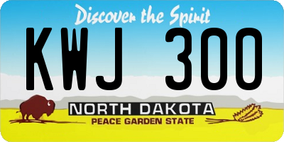 ND license plate KWJ300
