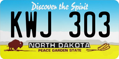 ND license plate KWJ303