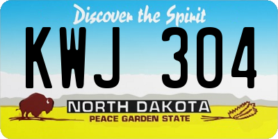 ND license plate KWJ304