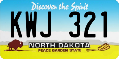 ND license plate KWJ321