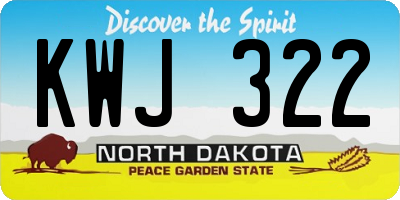 ND license plate KWJ322