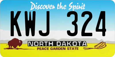 ND license plate KWJ324