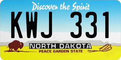ND license plate KWJ331