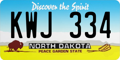 ND license plate KWJ334