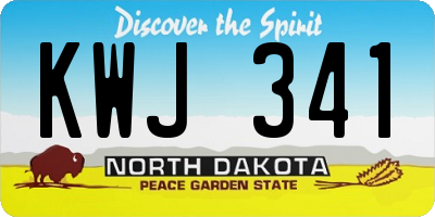 ND license plate KWJ341