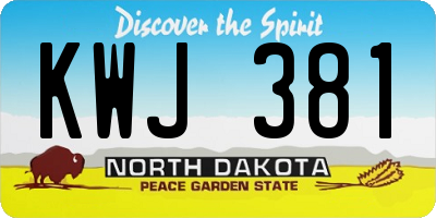 ND license plate KWJ381