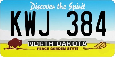 ND license plate KWJ384