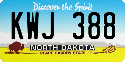 ND license plate KWJ388