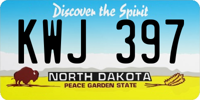 ND license plate KWJ397